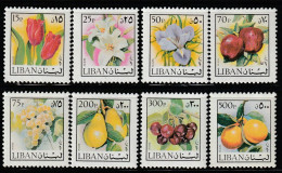 LIBAN - Poste Aérienne N°636/41 ** (1976) Fleurs Et Fruits - Lebanon