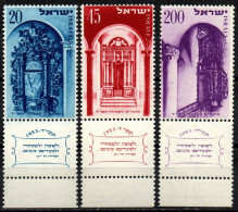 Israel 1953 - Mi.Nr. 89 - 91 - Postfrisch MNH TAB - Nuovi (con Tab)