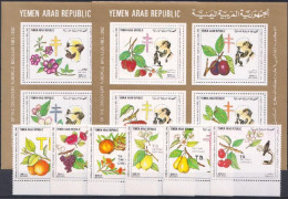 Yemen 1982, Fruits, Plants, Robert Koch, 6val+2BF - Yemen