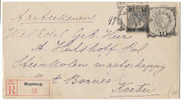 Netherlands India 1900 Magelang Java Indonesia Registered Uprated Postal Stationery Envelope To Borneo - Niederländisch-Indien