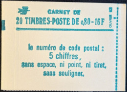 1970-C1** Conf. 6 Daté 14-11-77 Sabine 0.80c Vert Carnet Fermé - Modernos : 1959-…