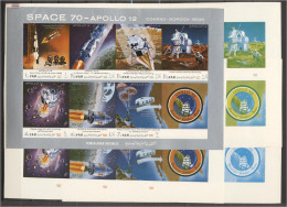 Yemen Kingdom 1970, Space, Apollo 11, Color Proofs BF - Asia