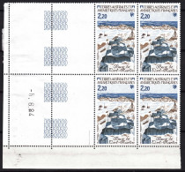 France Colonies, TAAF 1985 Animals Mi#203 Mint Never Hinged (sans Charniere) Piece Of 4 Coin Date - Unused Stamps