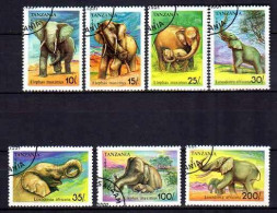 Animaux Eléphants Tanzanie 1991 (49) Yvert N° 796 à 802 Oblitérés Used - Elefantes