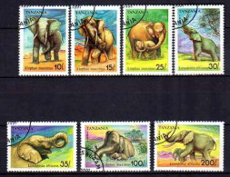 Animaux Eléphants Tanzanie 1991 (49) Yvert N° 796 à 802 Oblitérés Used - Eléphants