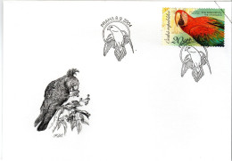 FDC CZECH REPUBLIC, Green - Winged Macaw     /    TCHÉQUIE  Lettre De Première Jour, L`ara   2004 - Papegaaien, Parkieten