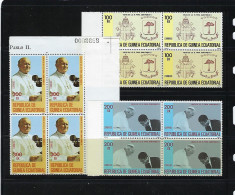 GUINEA ECUATORIAL. Año 1982. Viaje De S.S. Juan Pablo II. Bloque De Cuatro Sellos. - Äquatorial-Guinea