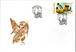 FDC CZECH REPUBLIC, Black - Masked Lovebirds     /    TCHÉQUIE  Lettre De Première Jour   2004 - Perroquets & Tropicaux