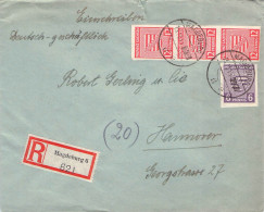 PROVINZ SACHSEN - EINSCHREIBEN 1945 MAGDEBURG - HANNOVER Mi 76, 79 / 6128 - Storia Postale