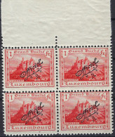 Luxembourg - Luxemburrg - Timbres -  1922    Bloc à 4   Officiel   Vianden    MNH** - Blocks & Sheetlets & Panes