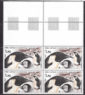France Colonies, TAAF 1985 Birds Penguins Mi#196 Mint Never Hinged (sans Charniere) Piece Of 4 - Nuovi