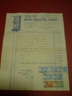 Facture / Document - Urgis Delattre - Chauffage Central - Ghlin - 1935 - 1950 - ...