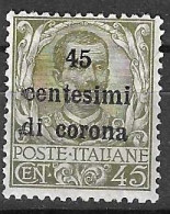 ITALIA - OCC. TRENTO E TRIESTE - 1919 - 45 C. DI CORONA/45 C. - NUOVO MH*  (YVERT 8- MICHEL 8- SS  8) - Trentino & Triest
