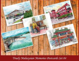 Malaysia Truly Malaysian Memories – SET 4 Interesting Places Postcard MINT Lifestyle - Malaysia