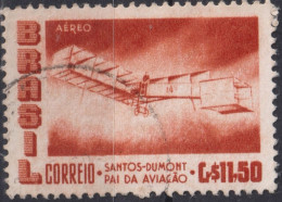 1956 Brasilien AEREO ° Mi:BR 906, Sn:BR C86, Yt:BR PA73, Santos-Dumont's 1906 Biplane "14 Bis" - Gebruikt
