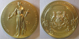 Médaille En Bronze Dorée. Institut Supérieur De Peinture De Bruxelles, Attribuée à A. Crespo, Par A. De Tombay - Profesionales / De Sociedad