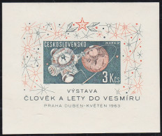 Checoslovaquía HB 23 1963 Exposición Del Cosmo En Praga MNH - Sonstige & Ohne Zuordnung