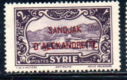 SANDJAK D'ALEXANDRETTE ALEXANDRETTA 1938 OVERPRINTED 2p MLH - Nuovi