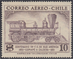 Chile A- 157 1954 Centenario Del Primer Ferrocarril Sudamericano MNH - Chili