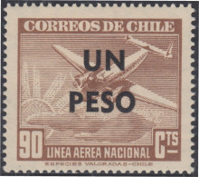 Chile A- 139 1951 Timbre De 1946-50 Un Peso Avión MH - Chili