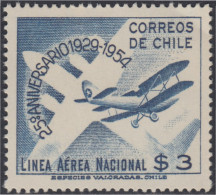 Chile A- 156 1954 25º Aniversario De La Línea Aérea Nacional MH - Chili