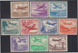 Chile A- 140/49 1951/55 Timbres De 1950-53 Sin Filigrane Aviones MH - Chili