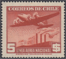 Chile A- 66 1941/42 Serie Antigua Filigrane A  Avión MH - Chili