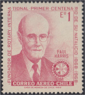 Chile A- 265 1970 100 Años Del Nacimiento De Paul Harris MH - Chili