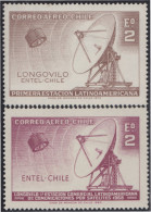 Chile A- 255/55A 1968 1º Estación Latinoamericana Comunicaciones Por Satélite  - Chili