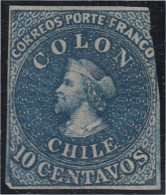 Chile 6d 1856/66 Cristobal Colón MH - Chili