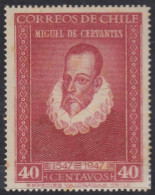 Chile 217 1947 4º Centenario Del Nacimiento De Cervantes MH - Chili
