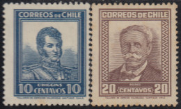 Chile 151/52 1931/32 Gral Bulnes Y O'Higgins MH - Chili