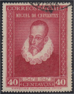 Chile 217 1947 4º Centenario Del Nacimiento De Cervantes Usado - Chili