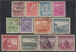 Chile 168/77Aa 1938/40 Industria Y Exportación Usados - Chili