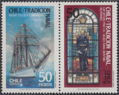 Chile 846/47 1988 Buque Escuela Esmeralda Capitán Arturo Prat MNH - Chili