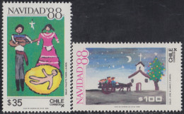 Chile 876/77 1988 Navidad Christmas MNH - Chili