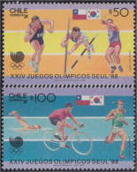 Chile 835/36 1988 XXIV Juegos Olímpicos Seul 88 MNH - Chili