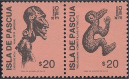 Chile 837/38 1988 Isla De Pascua Cabeza De Moai MNH - Chili