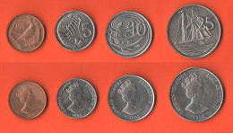 Cayman Islands 1 5 10 25 Cents  1992 Brass + Nickel  Coin British Administration - Kaaiman Eilanden