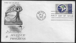 Canal Zone. FDC Sc. C35.   Alliance For Progress Emblem.  FDC Cancellation On Cachet FDC Envelope - Kanalzone