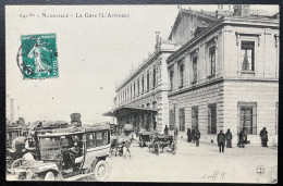 CPA MARSEILLE / LA GARE (L'ARRIVEE) / 1900 POUR LA MAGISTERE / CAD AMBULANT MARS A LYON RAPIDE N - Station Area, Belle De Mai, Plombières