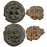 Lot 2 Coins Byzantine Follis., Justin II. And Sophia. (565-578 AD) - Heraclius. (610-641 AD) - Byzantines