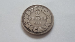 BELGIQUE LEOPOLD PREMIER 2 FRANCS 1834 ARGENT/ZILVER/SILBER/SILVER ONLY 276.356 EX.! COTES : 150€-500€-1500€-3500€ - 2 Frank