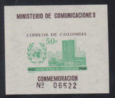 Colombia HB 21 1960 Ministerio De Comunicaciones Naciones Unidas MNH - Colombie