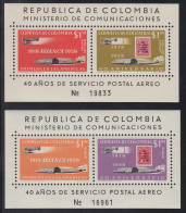 Colombia HB 15/16 1959/60 40 Años Correo Aéreo Avión MNH - Colombia