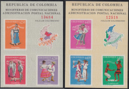 Colombia HB 32/33 1971  Folklore  Bailes Y Trajes Colombianos MNH - Colombia