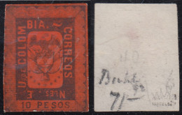 Colombia 40 1867 Escudo Shield Estados Unidos De Colombia MH - Colombia