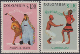 Colombia 654/55 1971 Folklore Bailes Típicos MNH - Colombia