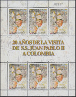 Colombia MP 1364 2006 20 Años De La Visita De SS Juan Pablo II MNH - Colombia