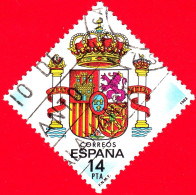 SPAGNA - Usato - 1983 - Francobollo A Rombo Con Stemma Spagnolo - Stemmi Araldici - Coat Of Arms - 14 - Usados